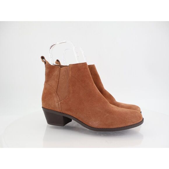 Vionic Roseland Bootie Womens Size 11 Brown Suede Leather Block Heel Boot - Picture 1 of 12